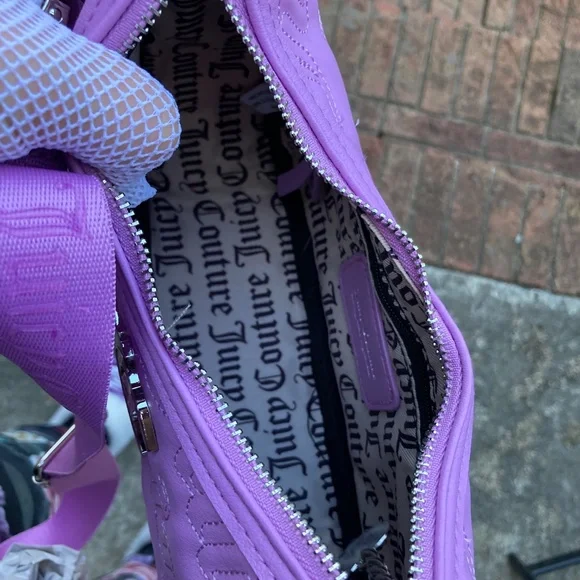 Juicy Couture Quilted Violet Tulle Handbag Crossbody Includes Change Purse - Picture 9 of 16